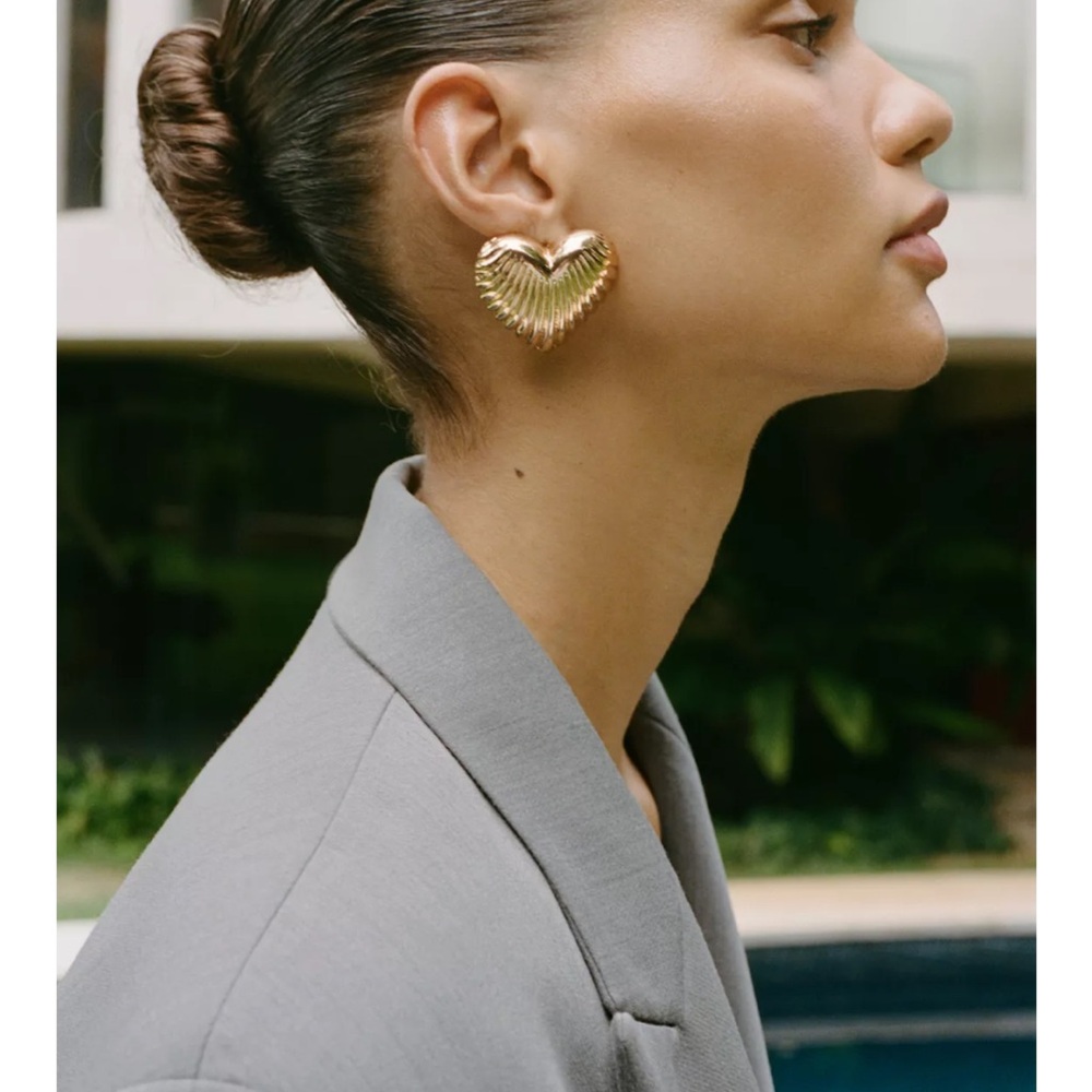 Zara Gold Heart Earrings